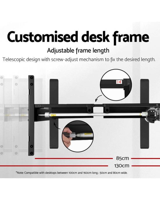 Electric Standing Desk Walnut 120cm Motorised Adjustable Sit Stand Desks Black