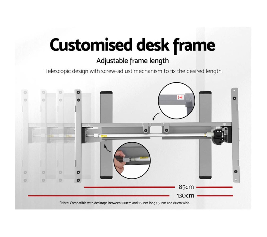 Electric Standing Desk Black 120cm Motorised Adjustable Sit Stand Desks Grey Electric Standing Desk Black 120cm Motorised Adjustable Sit Stand Desks Grey