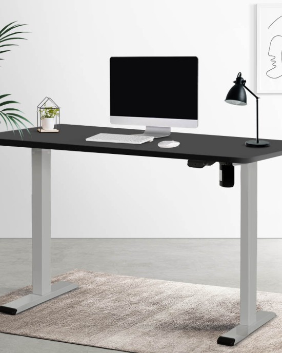 Electric Standing Desk Black 120cm Motorised Adjustable Sit Stand Desks Grey