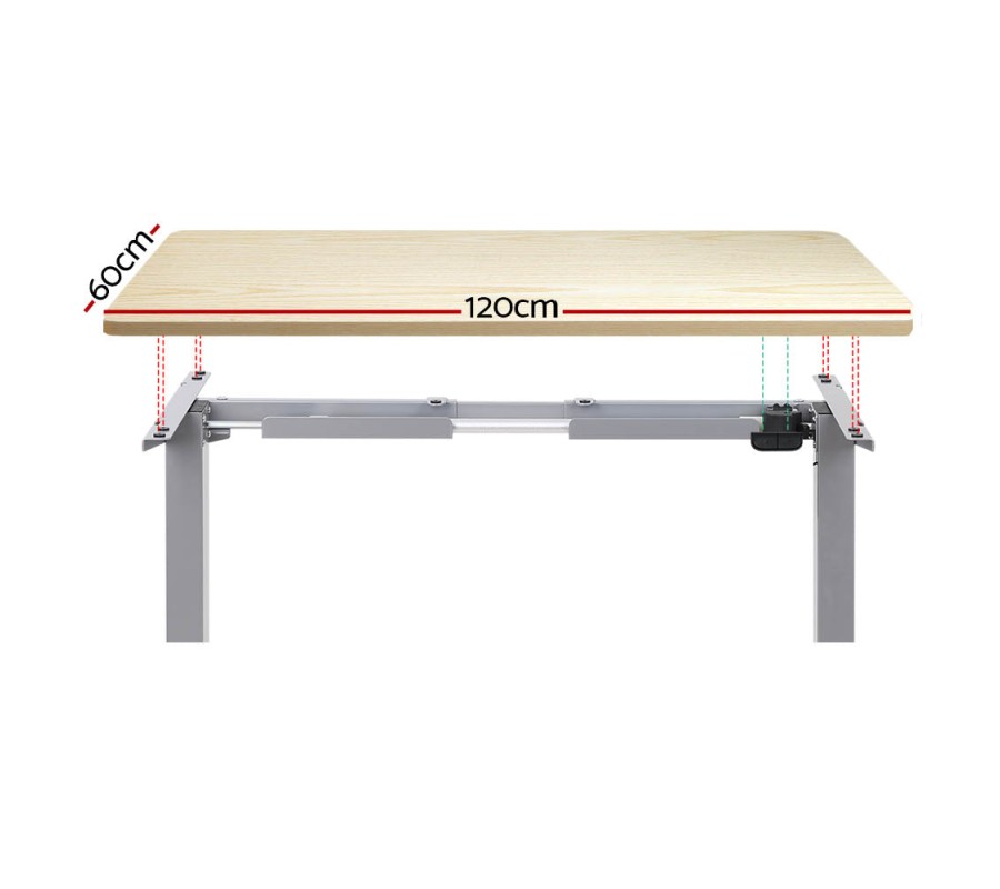 Electric Standing Desk Oak 120cm Motorised Adjustable Sit Stand Desks Grey Electric Standing Desk Oak 120cm Motorised Adjustable Sit Stand Desks Grey