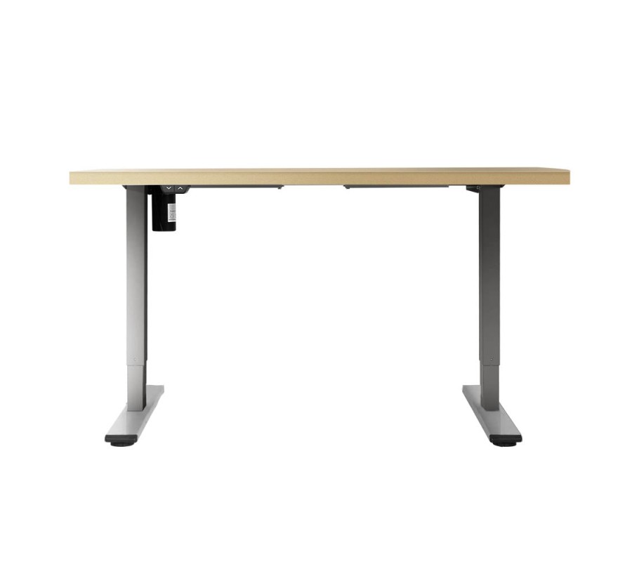 Electric Standing Desk Oak 120cm Motorised Adjustable Sit Stand Desks Grey Electric Standing Desk Oak 120cm Motorised Adjustable Sit Stand Desks Grey