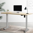 Electric Standing Desk Oak 120cm Motorised Adjustable Sit Stand Desks Grey Electric Standing Desk Oak 120cm Motorised Adjustable Sit Stand Desks Grey