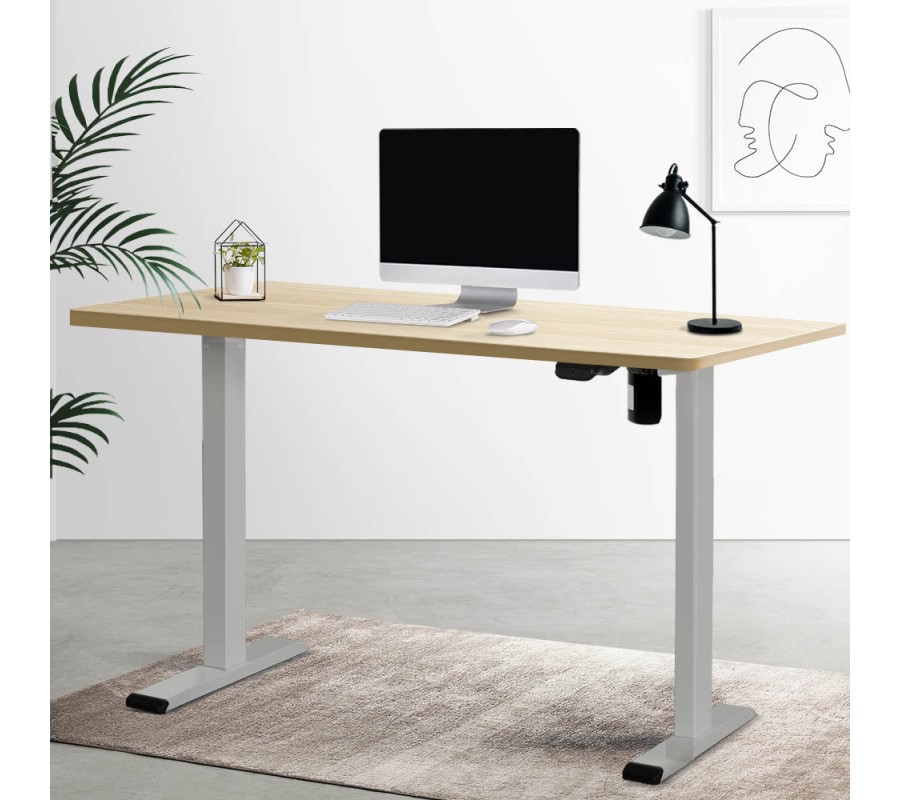 Electric Standing Desk Oak 120cm Motorised Adjustable Sit Stand Desks Grey Electric Standing Desk Oak 120cm Motorised Adjustable Sit Stand Desks Grey