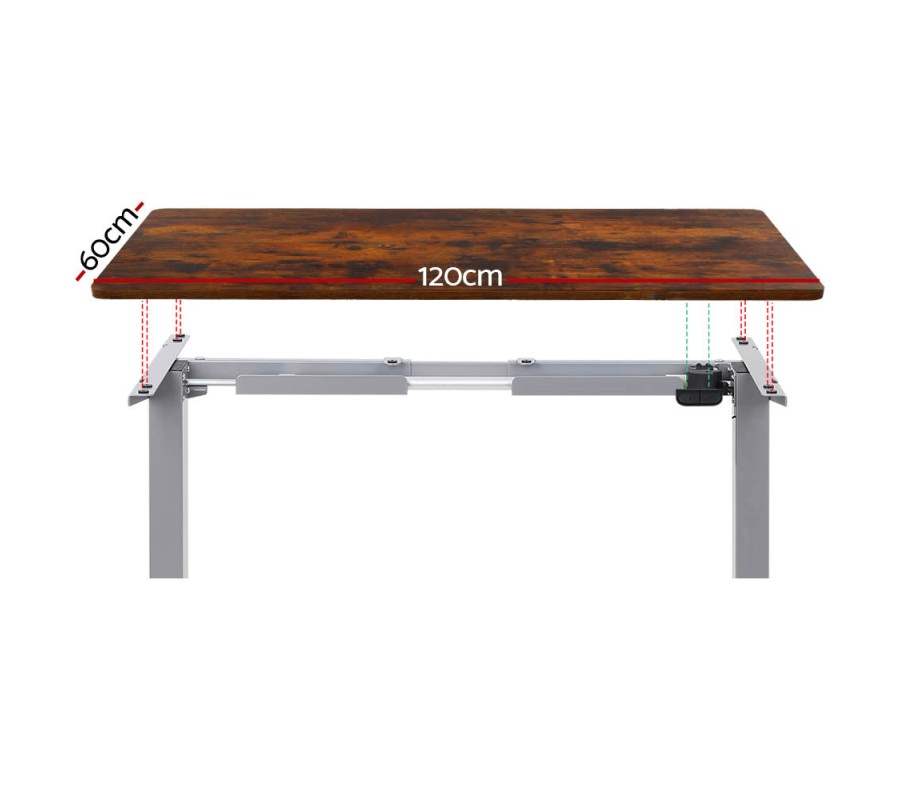 Electric Standing Desk Brown 120cm Motorised Adjustable Sit Stand Desks Grey Electric Standing Desk Brown 120cm Motorised Adjustable Sit Stand Desks Grey