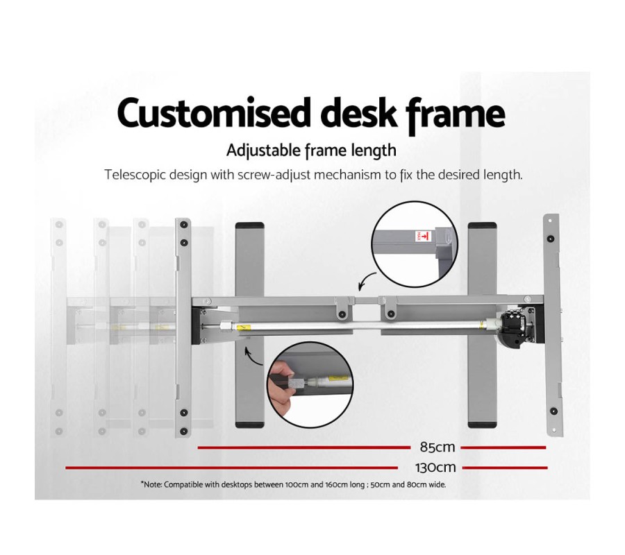 Electric Standing Desk Brown 120cm Motorised Adjustable Sit Stand Desks Grey Electric Standing Desk Brown 120cm Motorised Adjustable Sit Stand Desks Grey