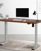 Electric Standing Desk Brown 120cm Motorised Adjustable Sit Stand Desks Grey