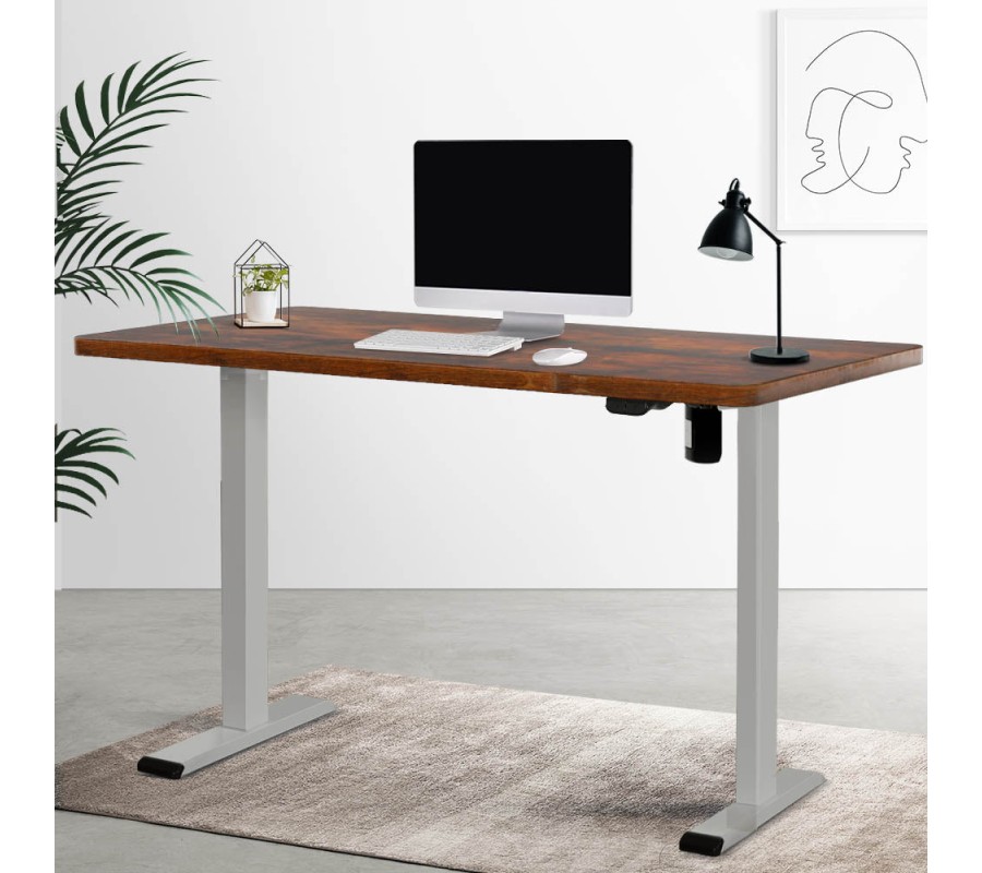 Electric Standing Desk Brown 120cm Motorised Adjustable Sit Stand Desks Grey Electric Standing Desk Brown 120cm Motorised Adjustable Sit Stand Desks Grey