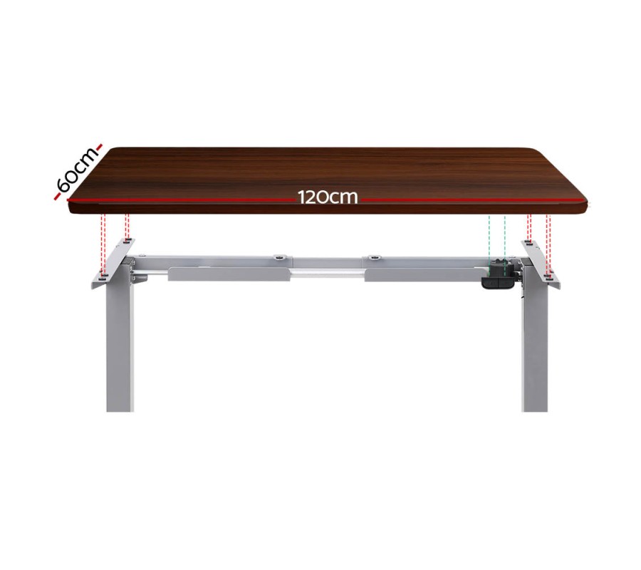 Electric Standing Desk Walnut 120cm Motorised Adjustable Sit Stand Desks Grey Electric Standing Desk Walnut 120cm Motorised Adjustable Sit Stand Desks Grey