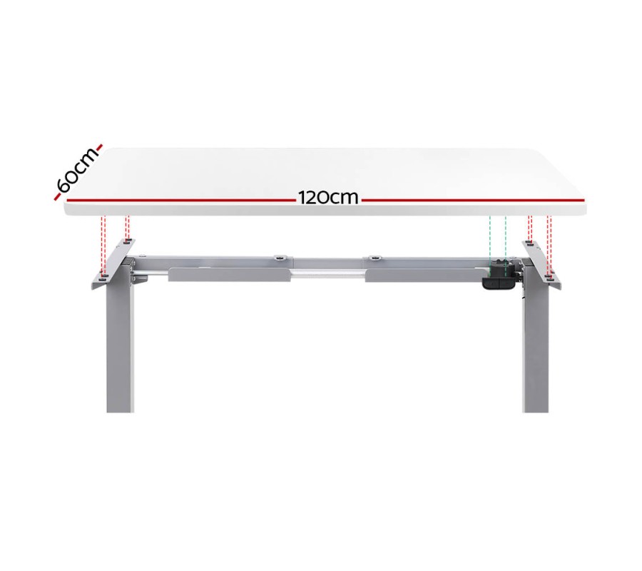 Electric Standing Desk White 120cm Motorised Adjustable Sit Stand Desks Grey Electric Standing Desk White 120cm Motorised Adjustable Sit Stand Desks Grey