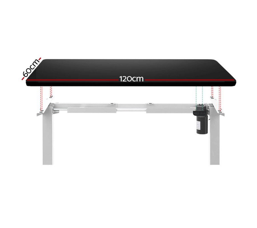 Electric Standing Desk Black 120cm Motorised Adjustable Sit Stand Desks White Electric Standing Desk Black 120cm Motorised Adjustable Sit Stand Desks White