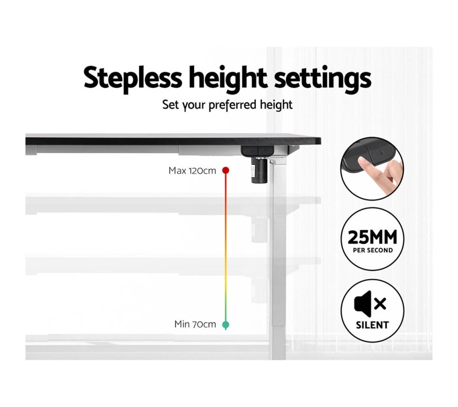 Electric Standing Desk Black 120cm Motorised Adjustable Sit Stand Desks White Electric Standing Desk Black 120cm Motorised Adjustable Sit Stand Desks White