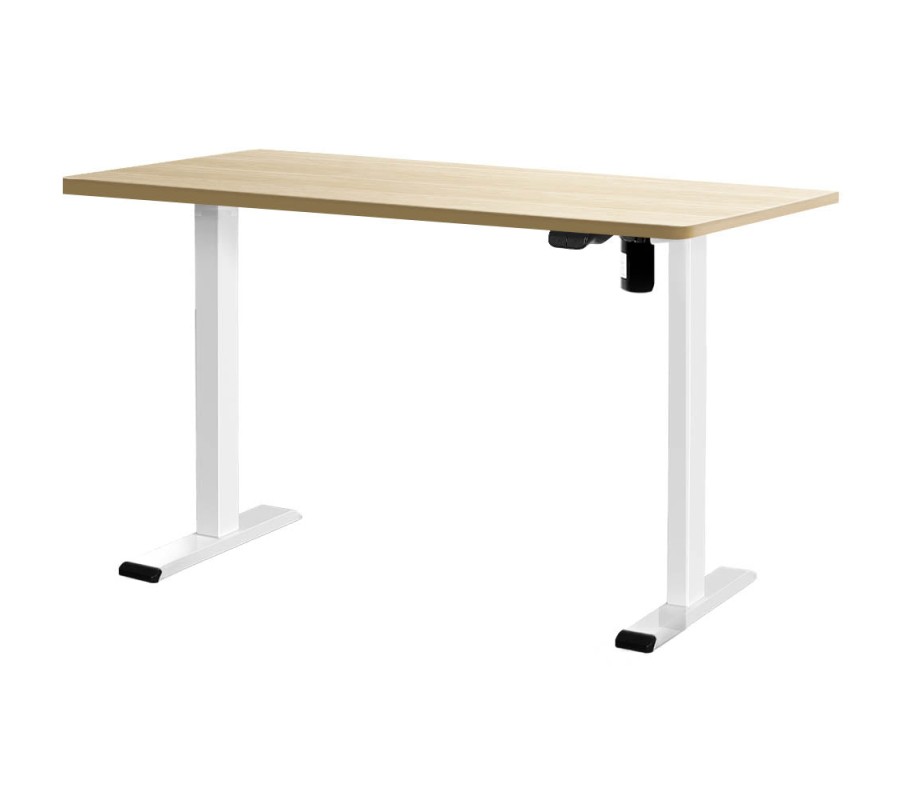 Electric Standing Desk 120cm Motorised Adjustable Sit Stand Desks White Oak Electric Standing Desk 120cm Motorised Adjustable Sit Stand Desks White Oak