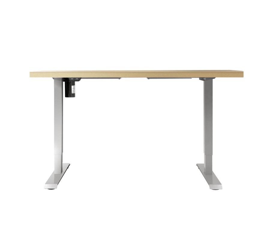 Electric Standing Desk 120cm Motorised Adjustable Sit Stand Desks White Oak Electric Standing Desk 120cm Motorised Adjustable Sit Stand Desks White Oak