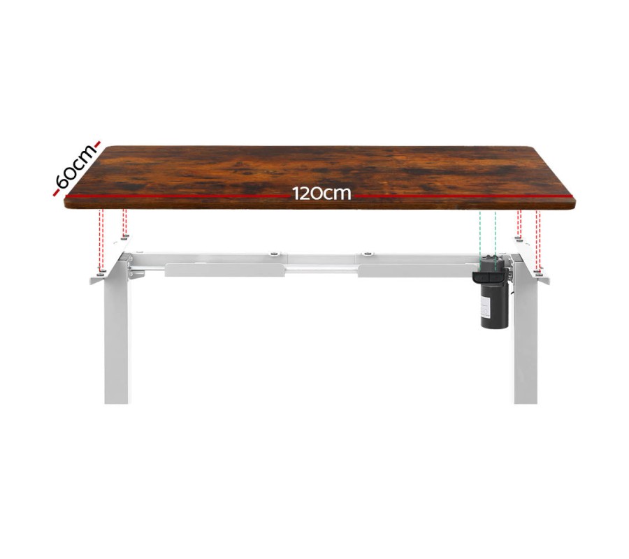 Electric Standing Desk Brown 120cm Motorised Adjustable Sit Stand Desks White Electric Standing Desk Brown 120cm Motorised Adjustable Sit Stand Desks White