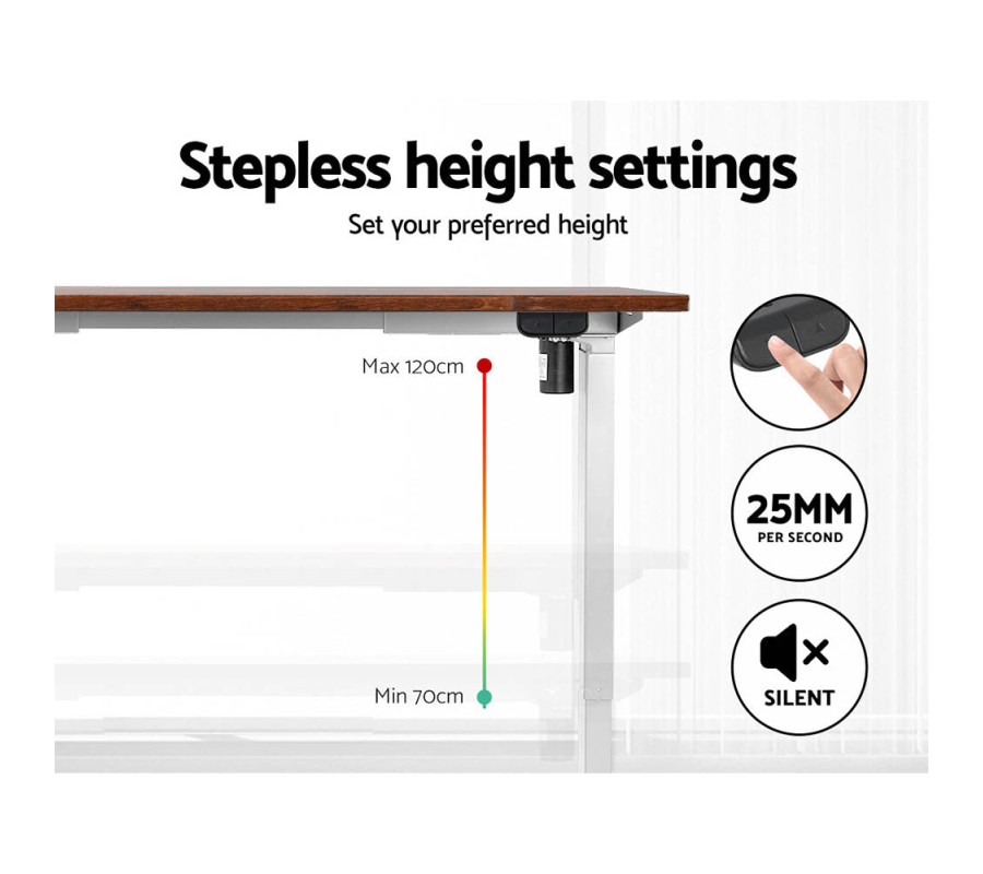 Electric Standing Desk Brown 120cm Motorised Adjustable Sit Stand Desks White Electric Standing Desk Brown 120cm Motorised Adjustable Sit Stand Desks White