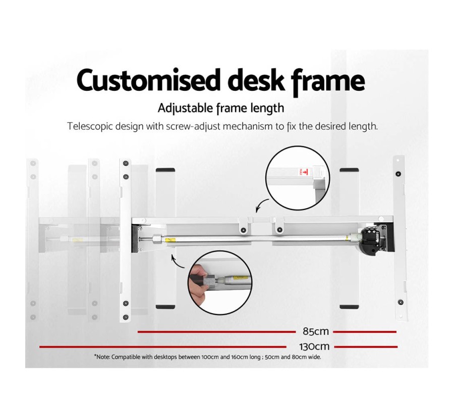 Electric Standing Desk Brown 120cm Motorised Adjustable Sit Stand Desks White Electric Standing Desk Brown 120cm Motorised Adjustable Sit Stand Desks White