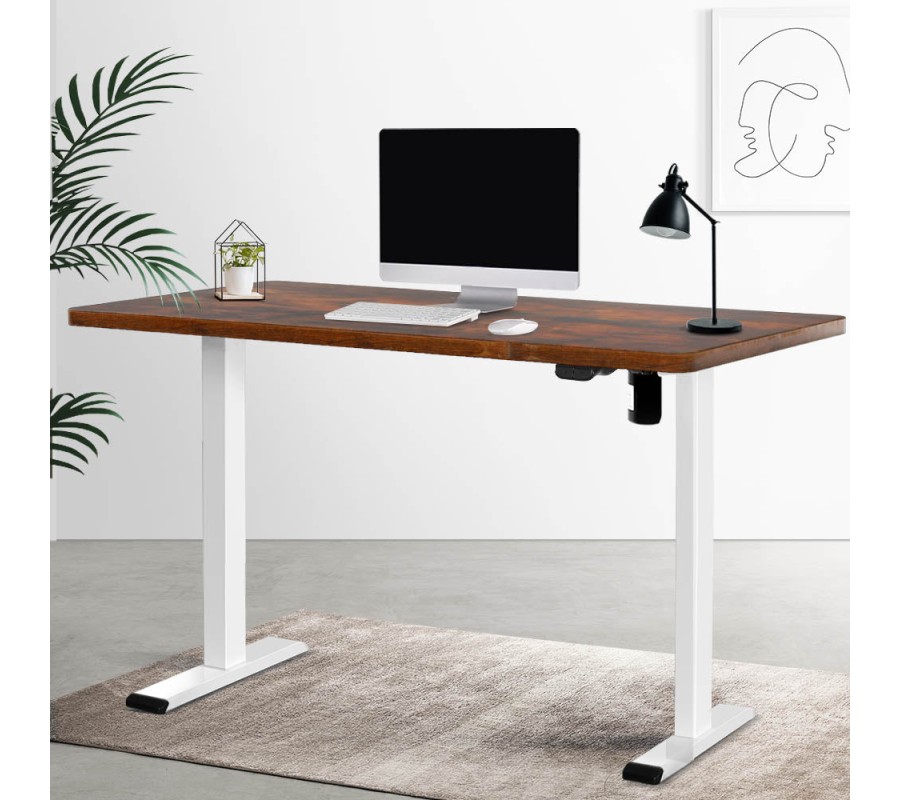 Electric Standing Desk Brown 120cm Motorised Adjustable Sit Stand Desks White Electric Standing Desk Brown 120cm Motorised Adjustable Sit Stand Desks White