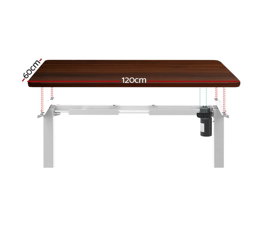 Electric Standing Desk Walnut 120cm Motorised Adjustable Sit Stand Desks White Electric Standing Desk Walnut 120cm Motorised Adjustable Sit Stand Desks White