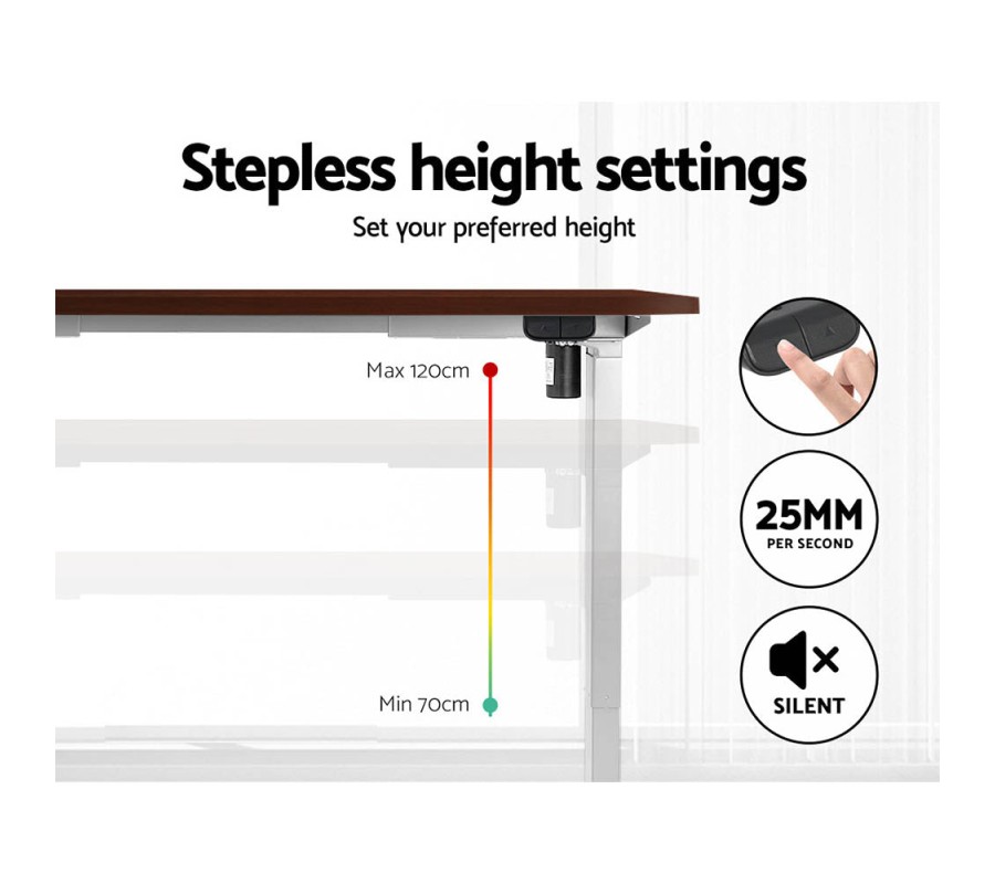 Electric Standing Desk Walnut 120cm Motorised Adjustable Sit Stand Desks White Electric Standing Desk Walnut 120cm Motorised Adjustable Sit Stand Desks White