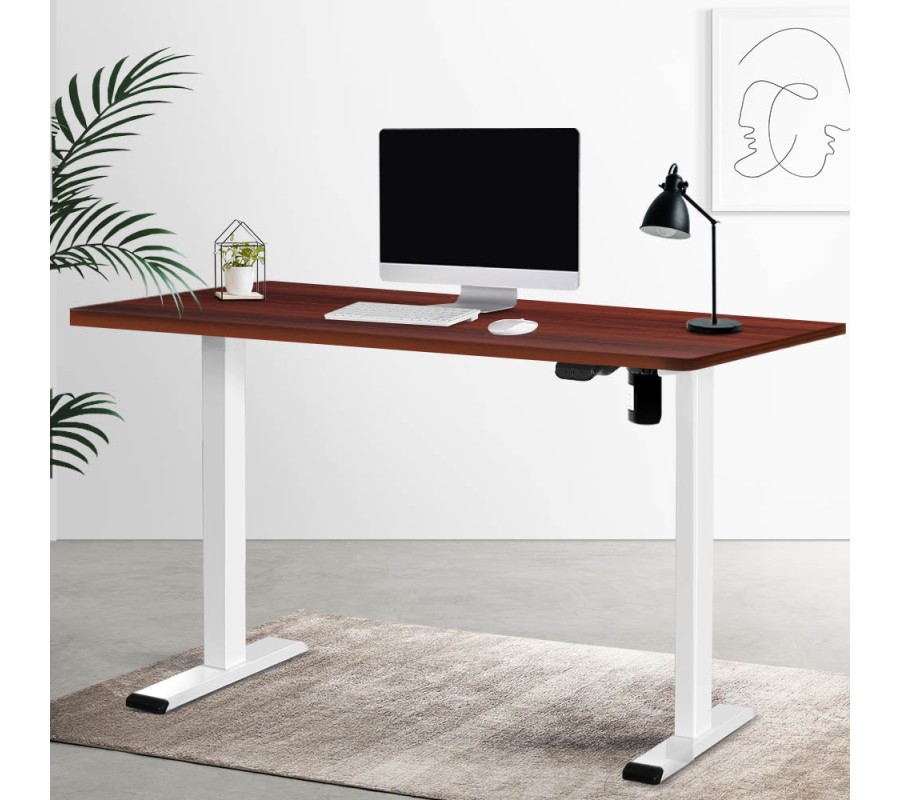 Electric Standing Desk Walnut 120cm Motorised Adjustable Sit Stand Desks White Electric Standing Desk Walnut 120cm Motorised Adjustable Sit Stand Desks White