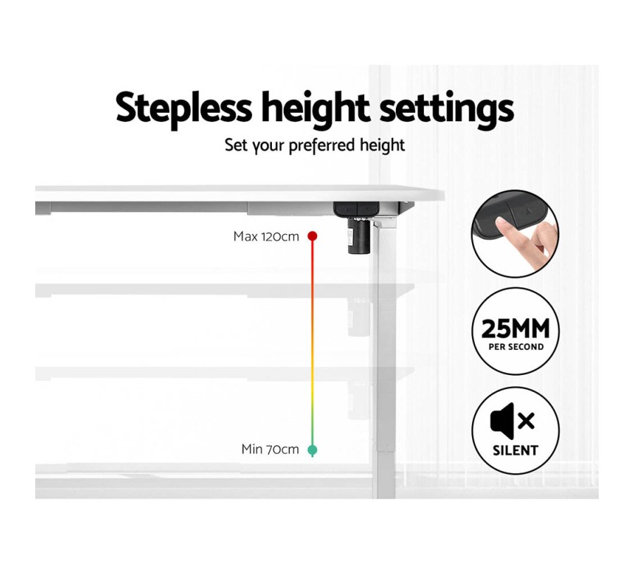 Electric Standing Desk White 120cm Motorised Adjustable Sit Stand Desks White Electric Standing Desk White 120cm Motorised Adjustable Sit Stand Desks White