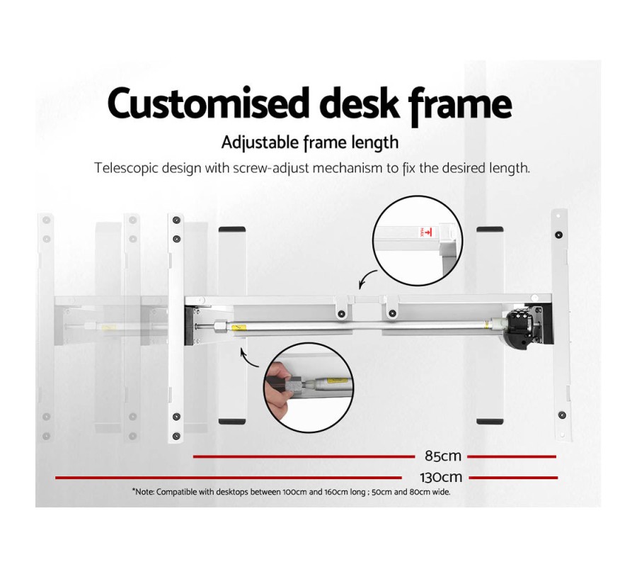 Electric Standing Desk White 120cm Motorised Adjustable Sit Stand Desks White Electric Standing Desk White 120cm Motorised Adjustable Sit Stand Desks White