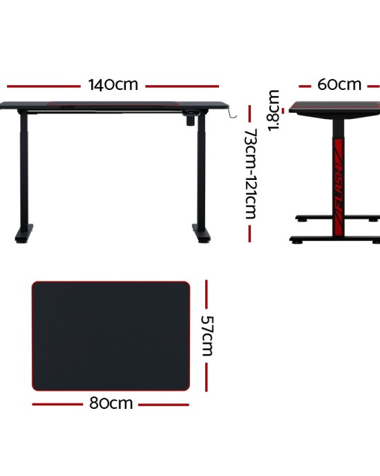 Electric Standing Desk Gaming Desks Sit Stand Table RGB Light Home Office