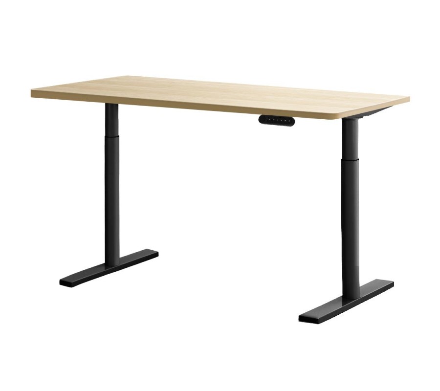 Electric Standing Desk 120cm Motorised Adjustable Sit Stand Desks Black Oak Electric Standing Desk 120cm Motorised Adjustable Sit Stand Desks Black Oak