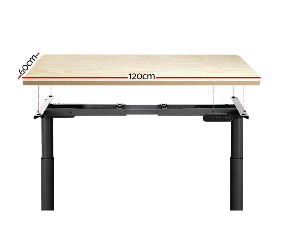 Electric Standing Desk 120cm Motorised Adjustable Sit Stand Desks Black Oak Electric Standing Desk 120cm Motorised Adjustable Sit Stand Desks Black Oak