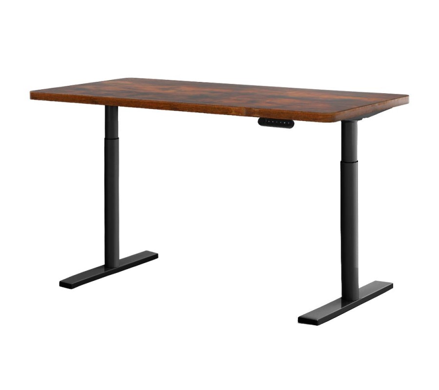 Electric Standing Desk 120cm Motorised Adjustable Sit Stand Desks Black Brown Electric Standing Desk 120cm Motorised Adjustable Sit Stand Desks Black Brown
