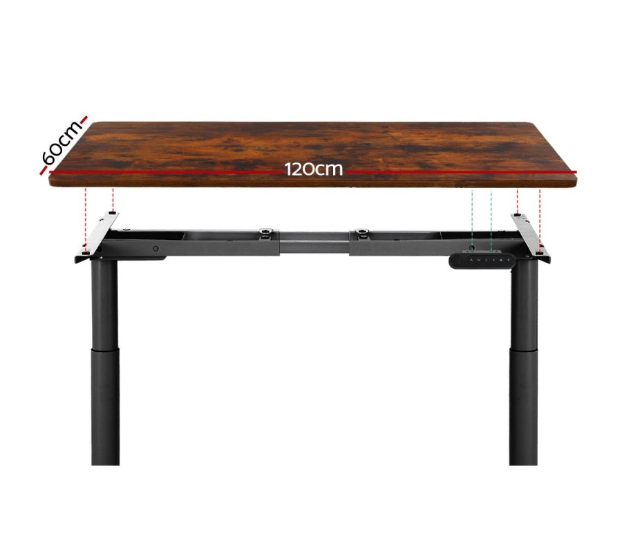 Electric Standing Desk 120cm Motorised Adjustable Sit Stand Desks Black Brown Electric Standing Desk 120cm Motorised Adjustable Sit Stand Desks Black Brown