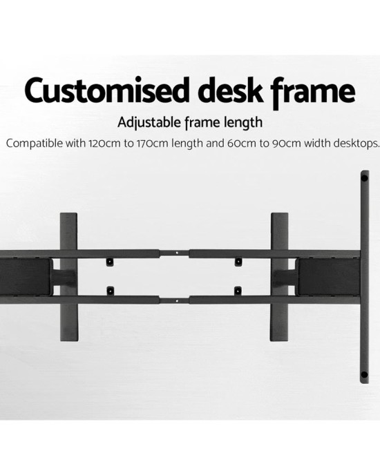 Electric Standing Desk 140cm Adjustable Sit Stand Desks Black Brown 140cm