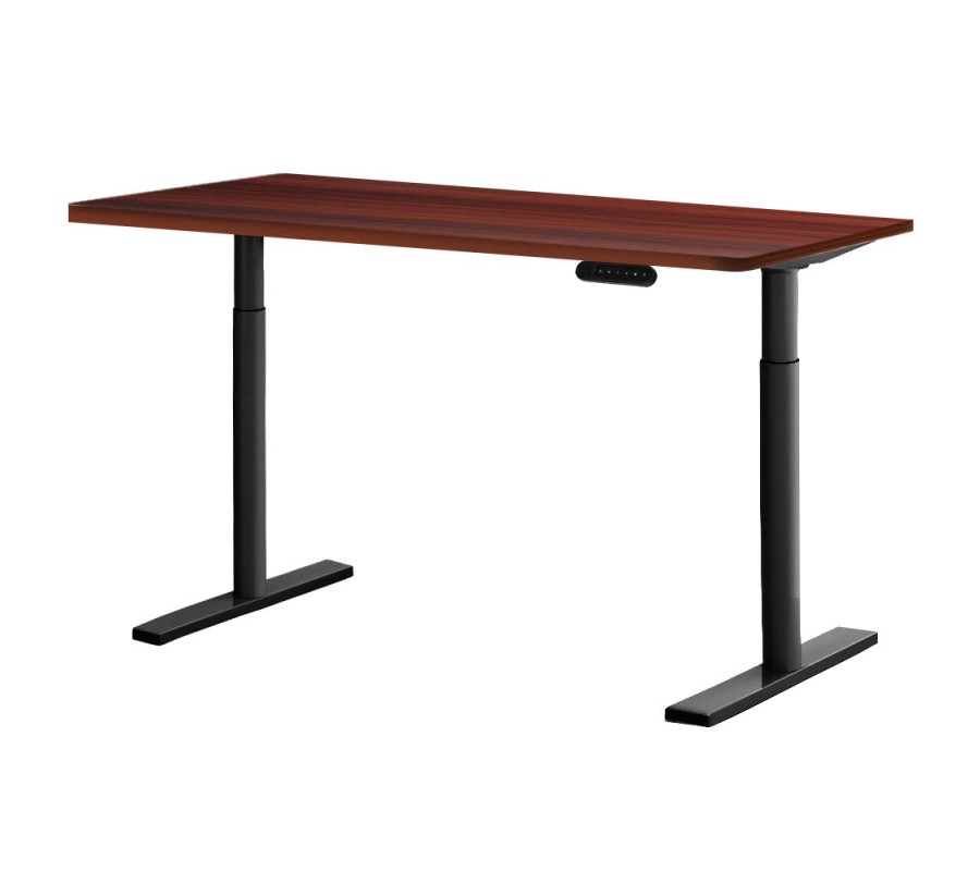 Electric Standing Desk 140cm Adjustable Sit Stand Desks Black Walnut 140cm Electric Standing Desk 140cm Adjustable Sit Stand Desks Black Walnut 140cm