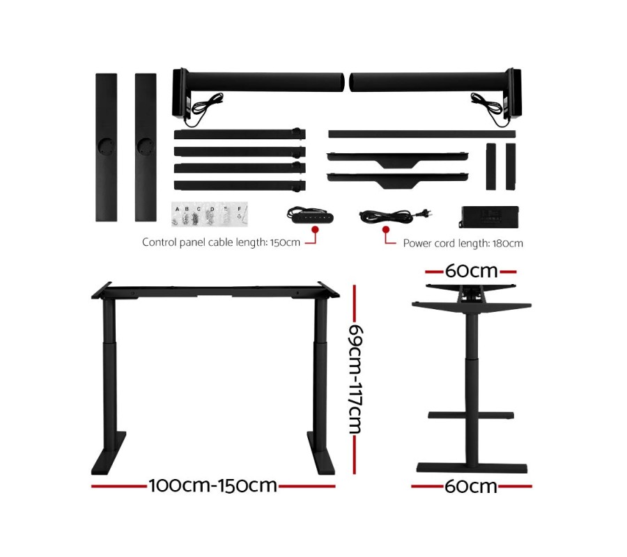 Electric Standing Desk 140cm Adjustable Sit Stand Desks Black Walnut 140cm Electric Standing Desk 140cm Adjustable Sit Stand Desks Black Walnut 140cm