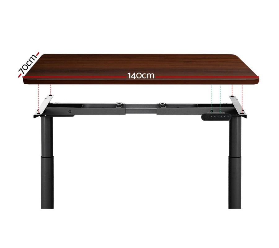 Electric Standing Desk 140cm Adjustable Sit Stand Desks Black Walnut 140cm Electric Standing Desk 140cm Adjustable Sit Stand Desks Black Walnut 140cm