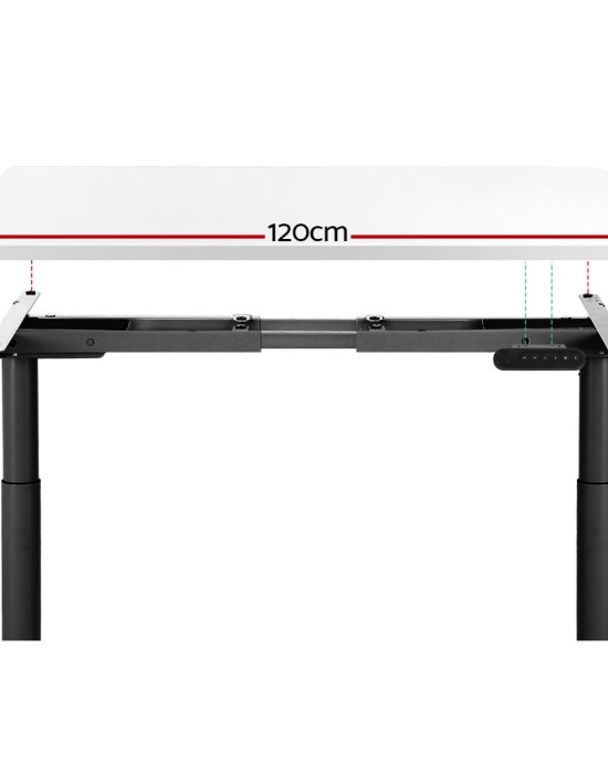 Electric Standing Desk 120cm Motorised Adjustable Sit Stand Desks Black White