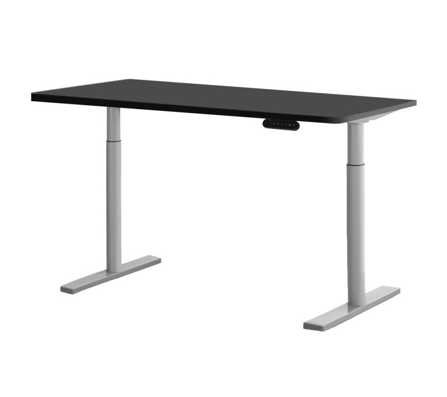 Electric Standing Desk 140cm Height Adjustable Sit Stand Desks Grey Black 140cm Electric Standing Desk 140cm Height Adjustable Sit Stand Desks Grey Black 140cm