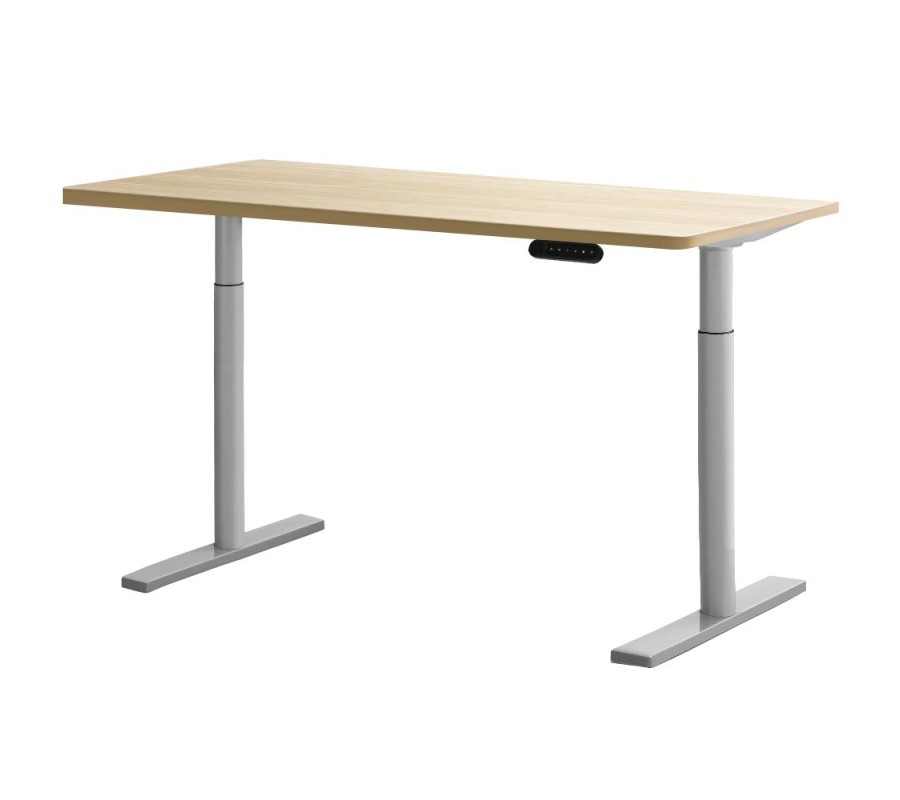 Electric Standing Desk 120cm Motorised Adjustable Sit Stand Desks Grey Oak Electric Standing Desk 120cm Motorised Adjustable Sit Stand Desks Grey Oak