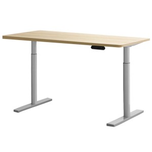 Electric Standing Desk 140cm Height Adjustable Sit Stand Desks Grey Oak 140cm