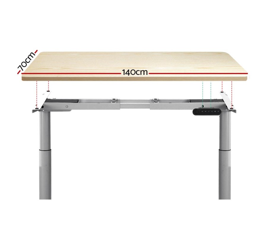 Electric Standing Desk 140cm Height Adjustable Sit Stand Desks Grey Oak 140cm Electric Standing Desk 140cm Height Adjustable Sit Stand Desks Grey Oak 140cm