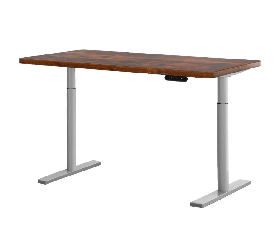 Electric Standing Desk 120cm Motorised Adjustable Sit Stand Desks Grey Brown Electric Standing Desk 120cm Motorised Adjustable Sit Stand Desks Grey Brown