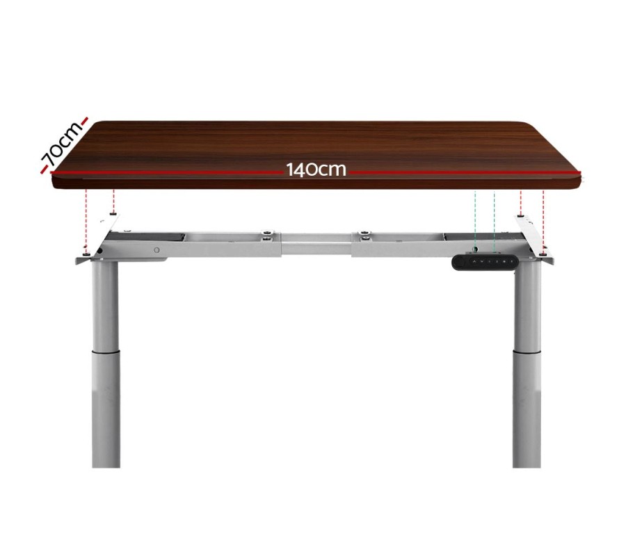 Electric Standing Desk 140cm Adjustable Sit Stand Desks Grey Walnut 140cm Electric Standing Desk 140cm Adjustable Sit Stand Desks Grey Walnut 140cm