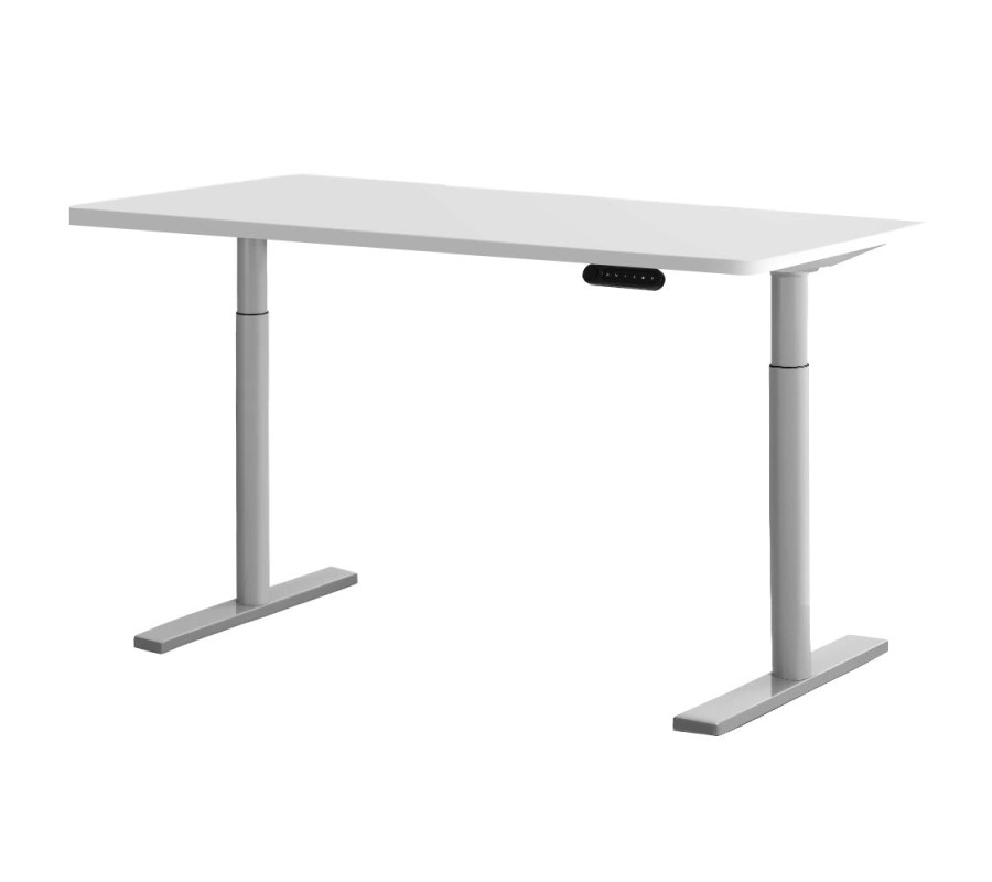 Electric Standing Desk 120cm Motorised Adjustable Sit Stand Desks Grey White Electric Standing Desk 120cm Motorised Adjustable Sit Stand Desks Grey White