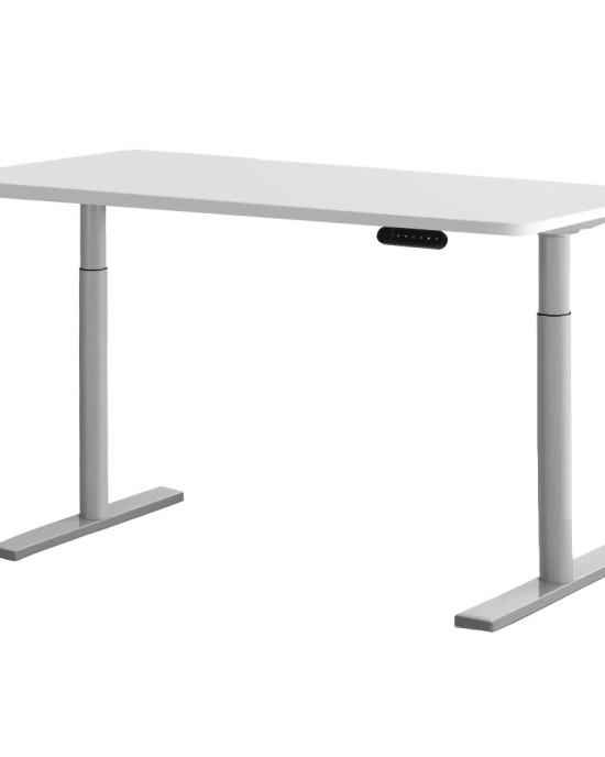 Electric Standing Desk 140cm Adjustable Sit Stand Desks Grey White 140cm