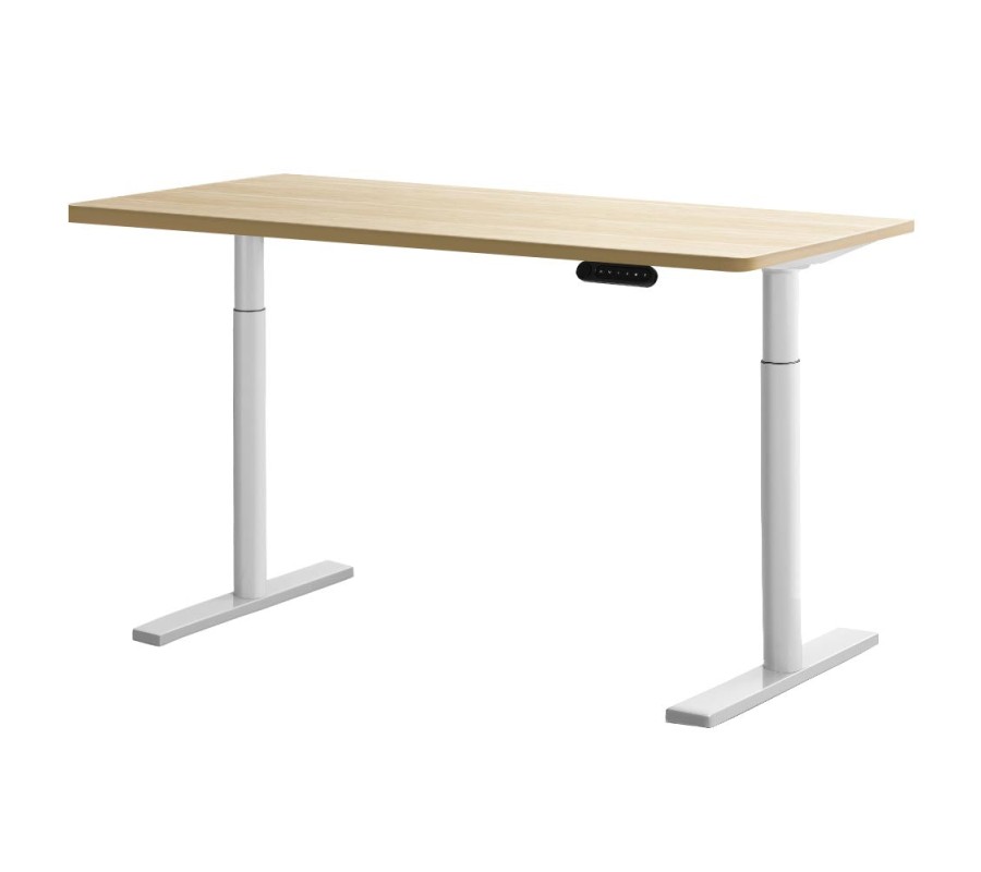 Electric Standing Desk 120cm Height Adjustable Sit Stand Desks White Oak Electric Standing Desk 120cm Height Adjustable Sit Stand Desks White Oak