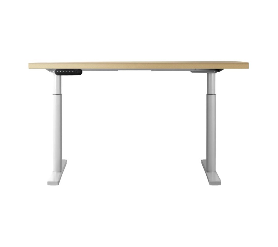 Electric Standing Desk 140cm Height Adjustable Sit Stand Desks White Oak 140cm Electric Standing Desk 140cm Height Adjustable Sit Stand Desks White Oak 140cm