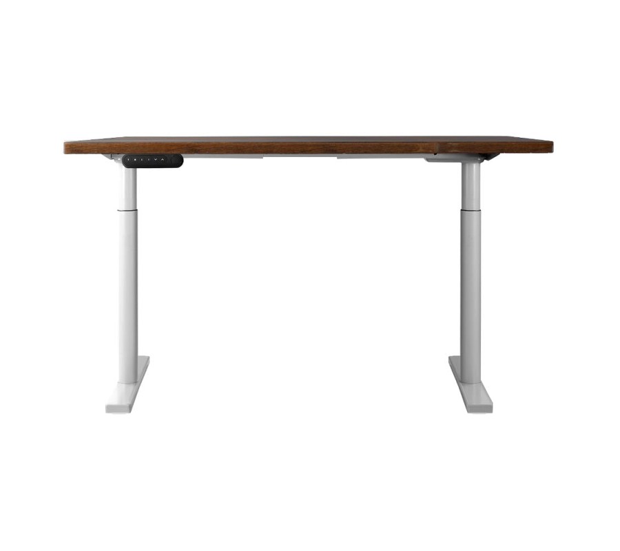 Electric Standing Desk 140cm Adjustable Sit Stand Desks White Brown 140cm Electric Standing Desk 140cm Adjustable Sit Stand Desks White Brown 140cm