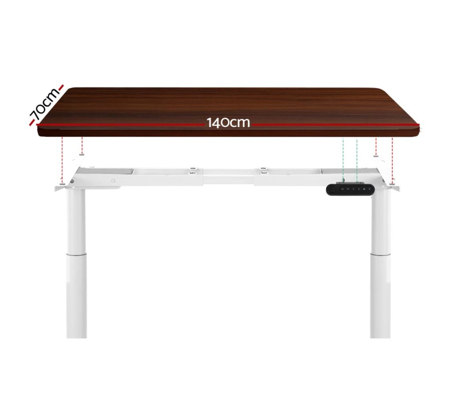 Electric Standing Desk 140cm Adjustable Sit Stand Desks White Walnut 140cm Electric Standing Desk 140cm Adjustable Sit Stand Desks White Walnut 140cm