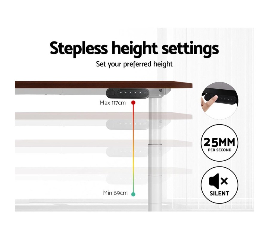 Electric Standing Desk 140cm Adjustable Sit Stand Desks White Walnut 140cm Electric Standing Desk 140cm Adjustable Sit Stand Desks White Walnut 140cm