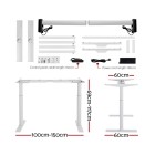 Electric Standing Desk 120cm Height Adjustable Sit Stand Desks Table White Electric Standing Desk 120cm Height Adjustable Sit Stand Desks Table White